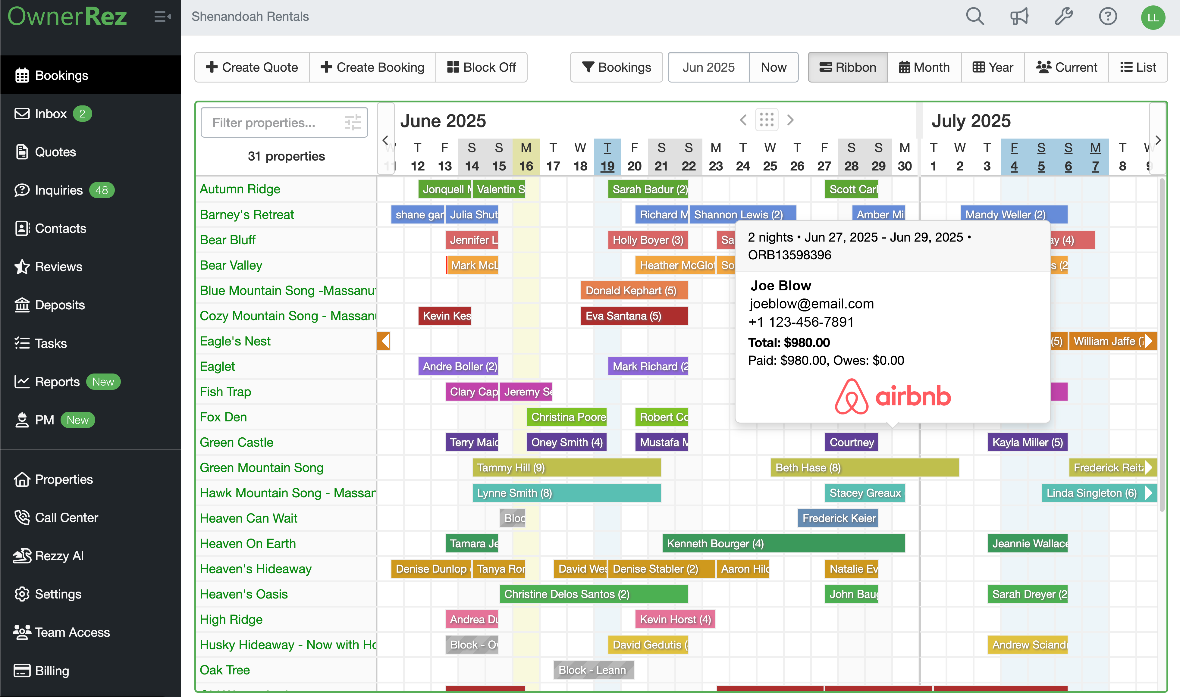 OwnerRez Booking Management